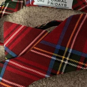 Formal Fridays Red Plaid Bow Tie